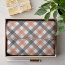 Herbstfarben Gingham-Seidenpapier