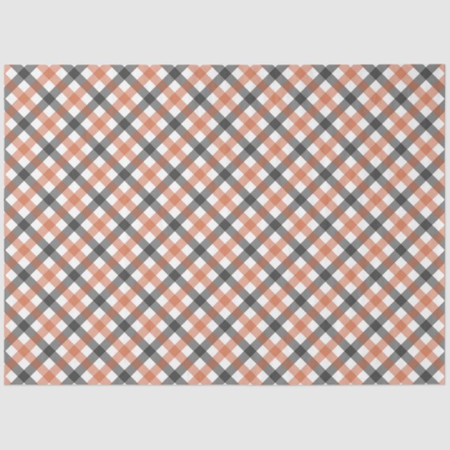Herbstfarben Gingham Tissue Paper Seidenpapier (Vorderseite)