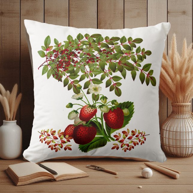 Herbstfarben Herbst Berry Foliage Grüne Kissen (Fall Colors Autumn Berry Foliage Greenery Throw Pillow)