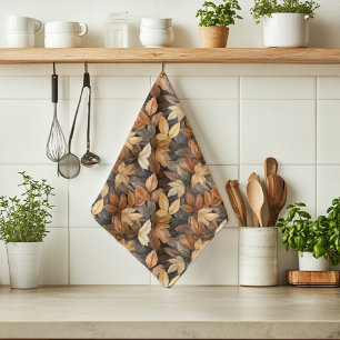 Herbstfarben Herbstbelassen Wasserfarbmuster Geschirrtuch