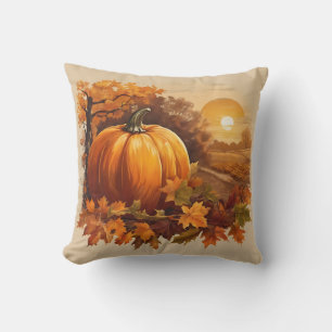 Herbstfarben im Herbst Pumpkin Landschaft Kissen