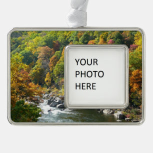 Herbstfarben im Ohiopyle State Park Rahmen-Ornament Silber