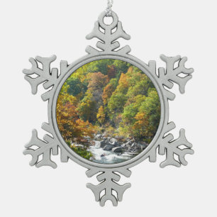 Herbstfarben im Ohiopyle State Park Schneeflocken Zinn-Ornament