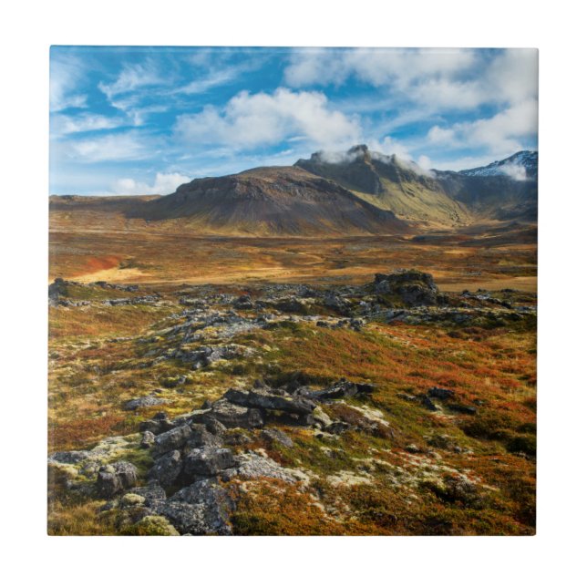 Herbstfarben in der Landschaft Fliese (Vorderseite)