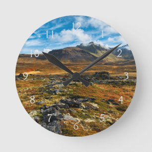 Herbstfarben in der Landschaft Runde Wanduhr