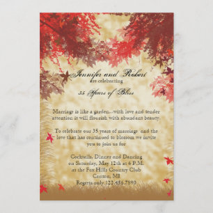 Herbstfarben: Jubiläum von Burgund und Roten Branc Einladung