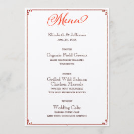 Herbstfarben Kalligrafie Script Wedding Menu Card Menükarte