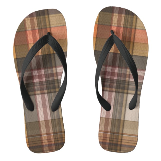 Herbstfarben Kariert Flip Flops (Fußbett)