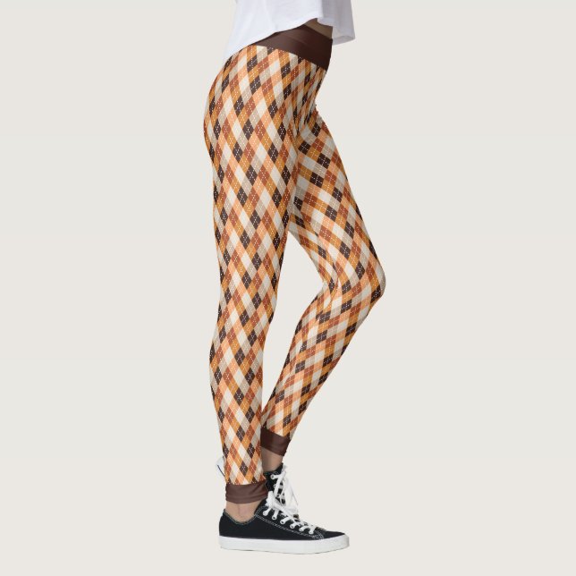 Herbstfarben Kariert Leggings (Rechts)