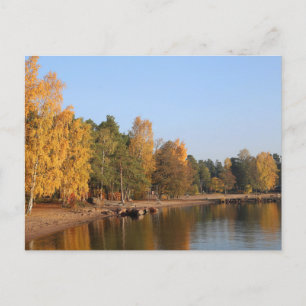 Herbstfarben Landschaft aus Espoo, Finnland Postka Postkarte