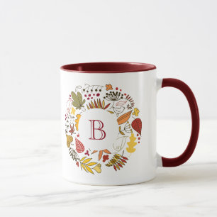 Herbstfarben, Leafs Circle Illustration Tasse