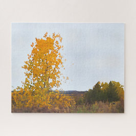 Herbstfarben Lone Cottonwood Tree Impressionistisc Puzzle
