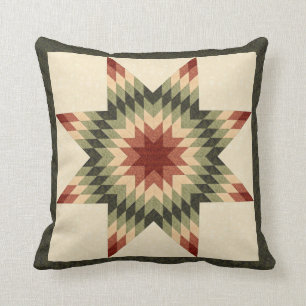 Herbstfarben Lone Star Quilt Look Kissen