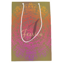 Herbstfarben-Mandala-Monogram-Geschenktasche