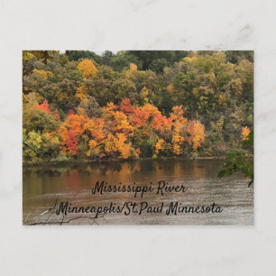 Herbstfarben Mississippi Fluss Minneapolis Postkarte