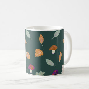 Herbstfarben mit Blätter und Mushroom-Muster Kaffeetasse