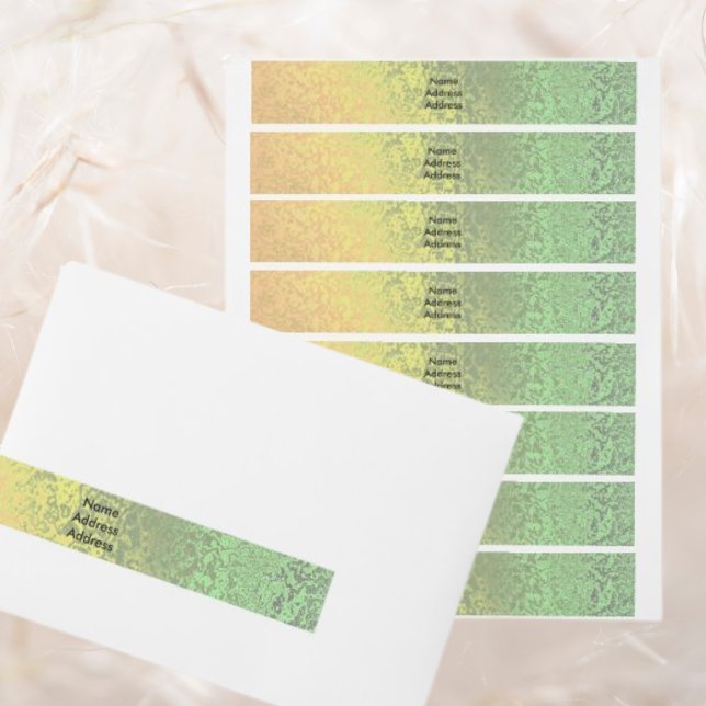 Herbstfarben mit grünen gelben Wrap-Adressenmarken Rundum-Adressaufkleber (Autumn Shades of Green Yellow Wrap Address Labels)