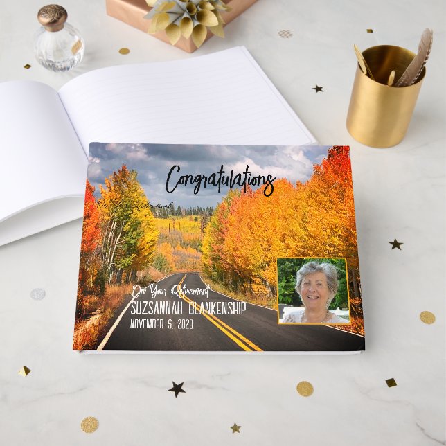 Herbstfarben Nord-Arizona-Roadway-Custom-Foto Gästebuch (Vorderseite Offen)