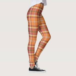 Herbstfarben Orange Kariert Design Leggings