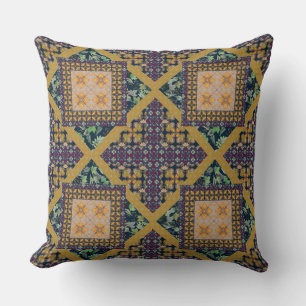 Herbstfarben Paisley, Blätter und Berries Kissen