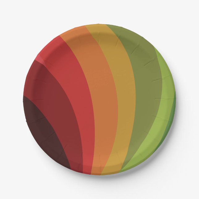 Herbstfarben Party Pappteller (Vorderseite)