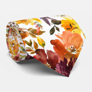 Herbstfarben Rose Gold Peach Floral Neck Tie Krawatte