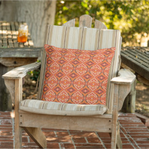 Herbstfarben Rot Orange Braun Muster Kissen