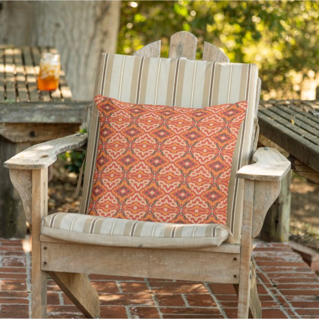 Herbstfarben Rot Orange Braun Muster Kissen (Stuhl )