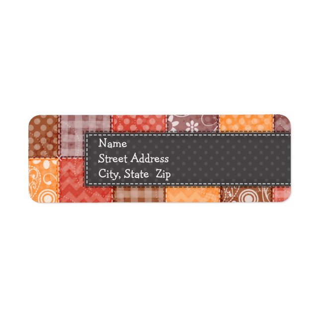 Herbstfarben; Rot, Orange, Braun Patchwork (Vorne)