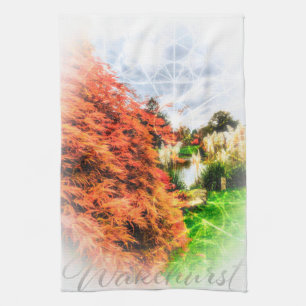 Herbstfarben Roter Ahorn Geschirrtuch