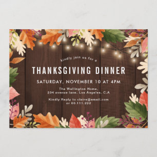 Herbstfarben rustikales Erntedank Einladung