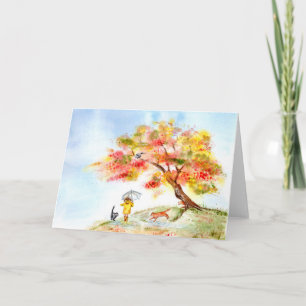 Herbstfarben Sakura Karte