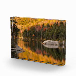 Herbstfarben spiegeln sich im Biberteich Fotoblock