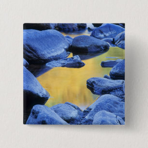Herbstfarben spiegeln sich in einem Planschbecken, Button