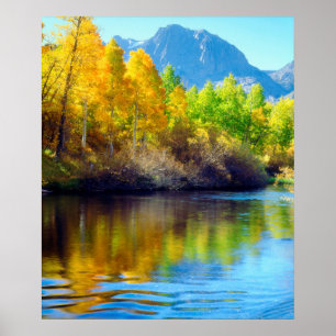 Herbstfarben spiegeln sich in Rush Creek Poster