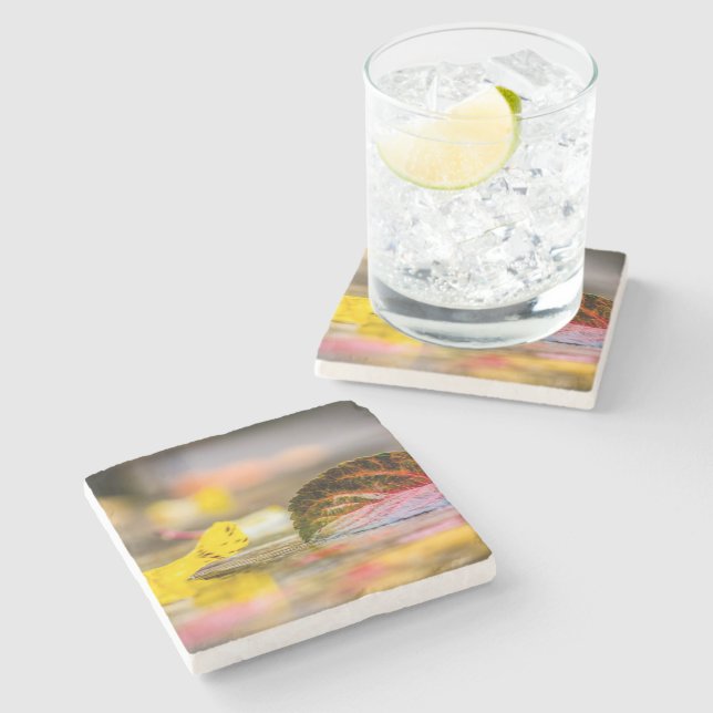 Herbstfarben Steinuntersetzer (Seitenansicht)