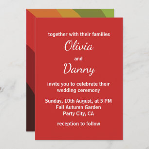 Herbstfarben Strippen Moderne Hochzeit im Herbst Einladung