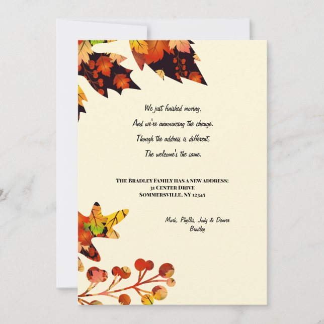 Herbstfarben verschieben Ankündigung (Vorderseite)