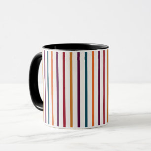 Herbstfarben Vertikale Streifen Grafik Kunst Tasse
