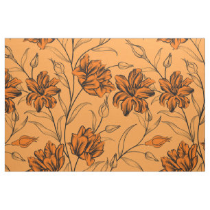 Herbstfarben Vintage Blume Stoff