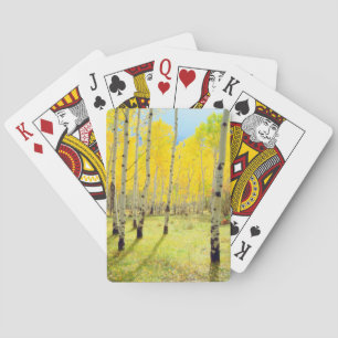 Herbstfarben von Espen 4 Spielkarten