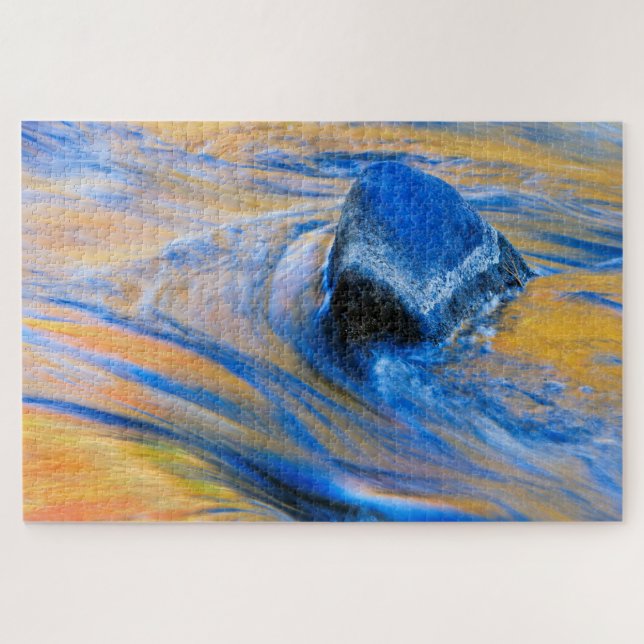 Herbstfarben Wasser Abstrakt Puzzle (Horizontal)