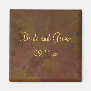 Herbstfarbene Ahorn-Blätter Hochzeit Magnet