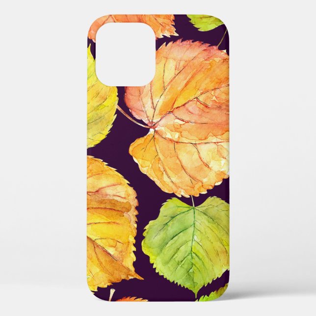 Herbstfarbene Aquarellblumen, nahtloses Muster. Case-Mate iPhone Hülle (Rückseite)