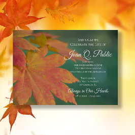 Herbstfarbene Blätter Feier zum Lebensgedanken Einladung