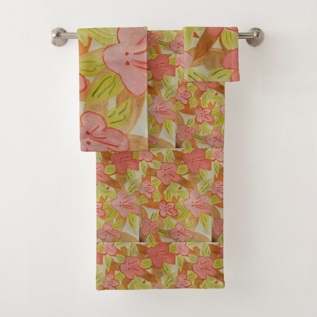 Herbstfarbene Blume Handtuchhandtuch Set (Insitu)
