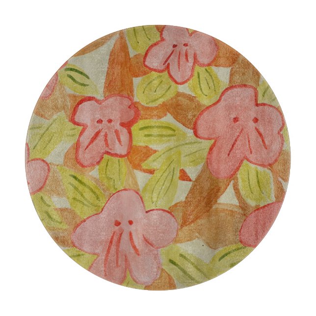Herbstfarbene Blume-Koppel-Platine Schneidebrett (Vorderseite)