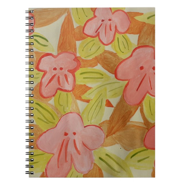 Herbstfarbene Blume Notizblock (Vorderseite)