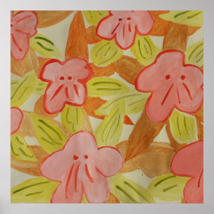 Herbstfarbene Blume Poster