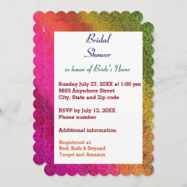 Herbstfarbene Mehrfarben-Brautparty Einladung